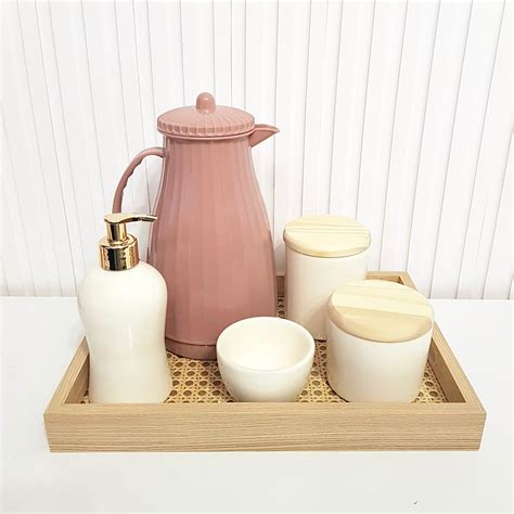 Garrafa Térmica 1l New Bambu Nude p Kit Higiene Elo7