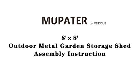 Mupater 8 X8 Metal Garden Storage Shed YouTube