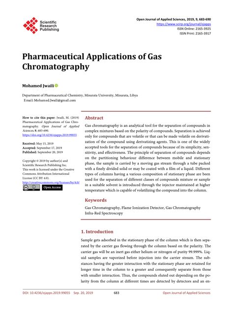 (PDF) Pharmaceutical Applications of Gas Chromatography