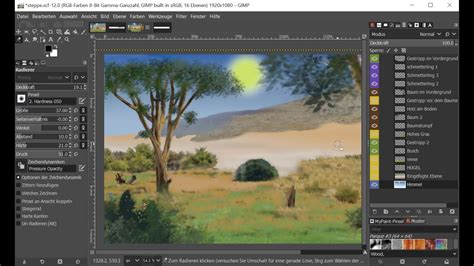 How To Create A Landscape Using Layers Gimp Tutorial Youtube