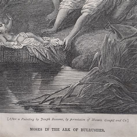 victorian bible print moses   ark  bulrushes etsy