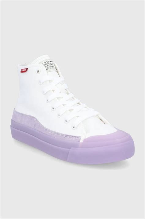 Кеды Levi's Square High S женские цвет белый | ANSWEAR.ua