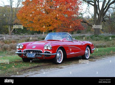 1960 Red Corvette Stock Photo - Alamy