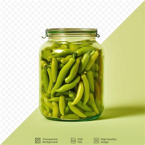 Маринованный зеленый перец изолирован на прозрачном фоне | Премиум PSD Файл