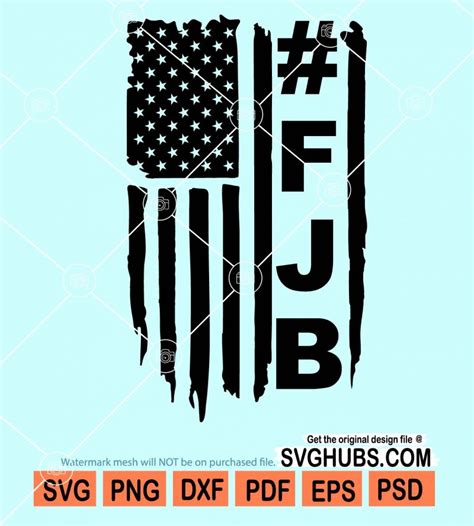 FJB Svg Fuck Joe Biden Svg Distressed American Flag Svg Merical Svg Vertical Flag Svg 4th