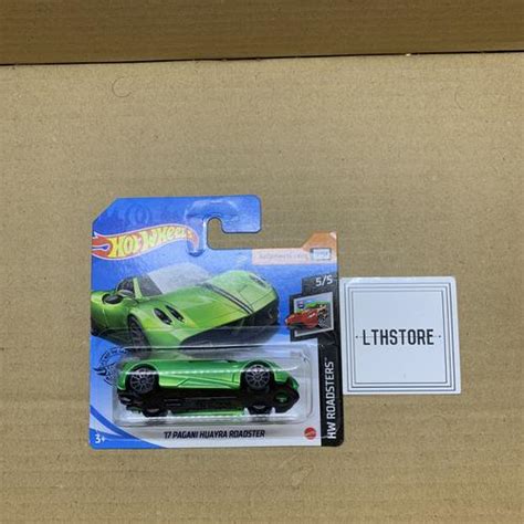 Jual Hot Wheels 17 Pagani Huayra Roadster Hijau Green Short Card SC Kota Tangerang Lthstore