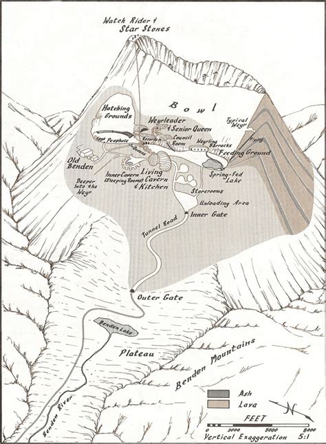 9th Pass Benden Weyr, External View | Atlas of Pern | Map, Science fiction fantasy, Dragon rider