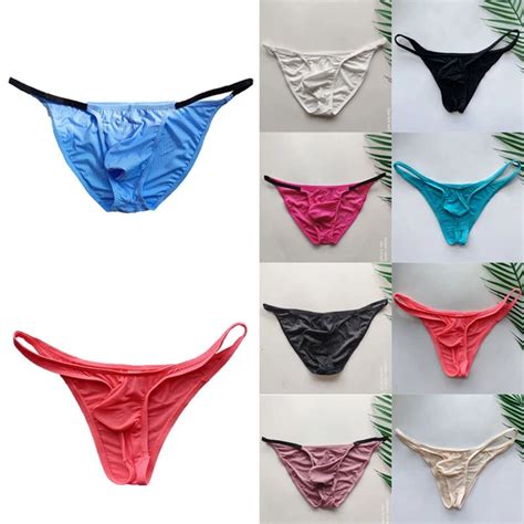 SEXY MENS BRIEFS Bikini Panties Underwear Thong Mesh Sheer Bulge Pouch G String EUR