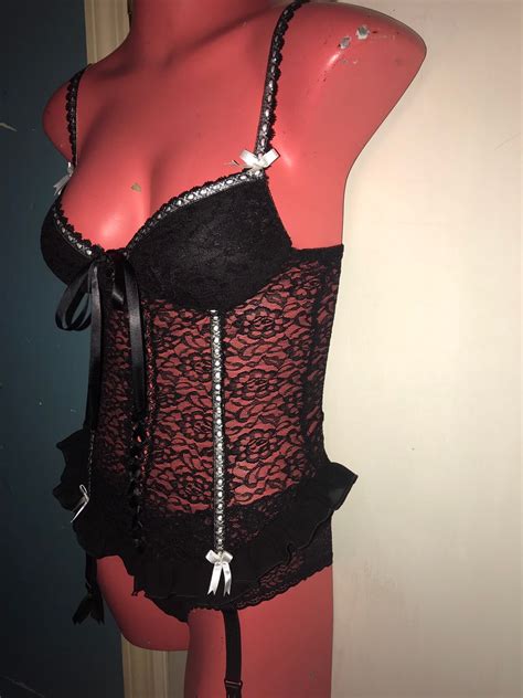 Vintage Black Lace Lingerie S Black Lace Lingerie Etsy