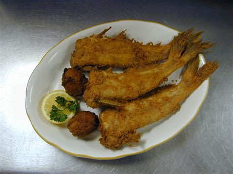 Fried Catfish Dinner With Hush Puppies Choice Of Potato And Salad Bar