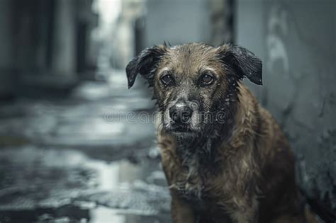 Stray Dog Stray Homeless Dog Sad Abandoned Hungry Dog Sitting Alone