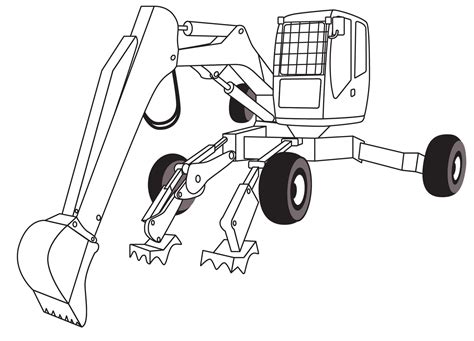 Free Excavator Coloring Pages