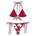 Skull String Bikini Memento Mori Dark Red White Summer Swimwear Gothic Heavy Metal Grunge Goth