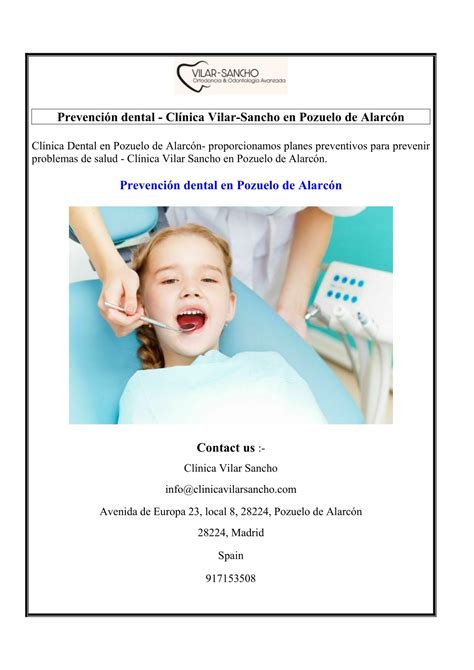 PPT Prevención dental Clínica Vilar Sancho en Pozuelo de Alarcón