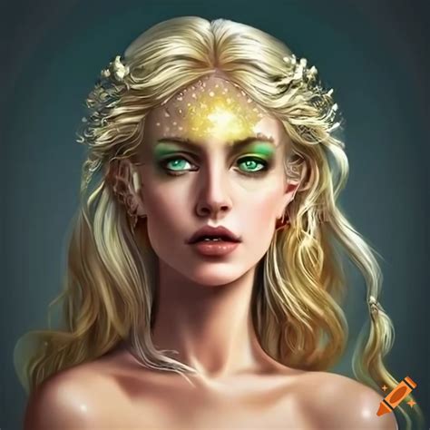 Greek Goddess Blonde With Green Eyes
