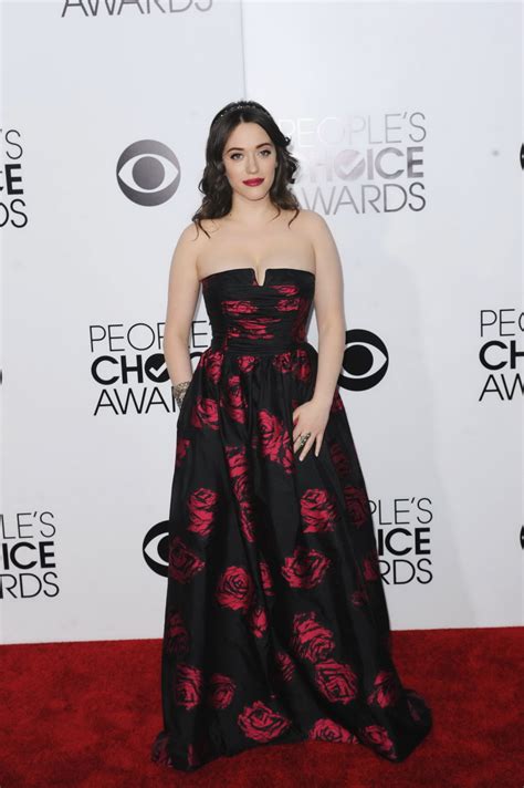 Kat Dennings Braless Wearing Hot Floral Tube Dress At People S Choice Award Porn Pictures