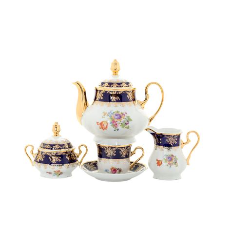 Чайный сервиз "кобальт" Мэри-Энн 15 предметов.Чехия 03160725-0086 ...