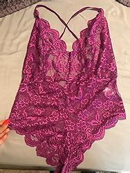 Buitifo Women Lace Bodysuit One Piece Babydoll Backless Mini Teddy V Neck Lingerie At Amazon