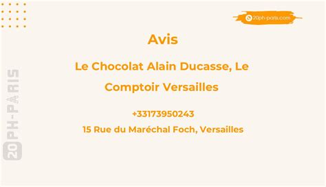 Avis Sur Le Chocolat Alain Ducasse Le Comptoir Versailles