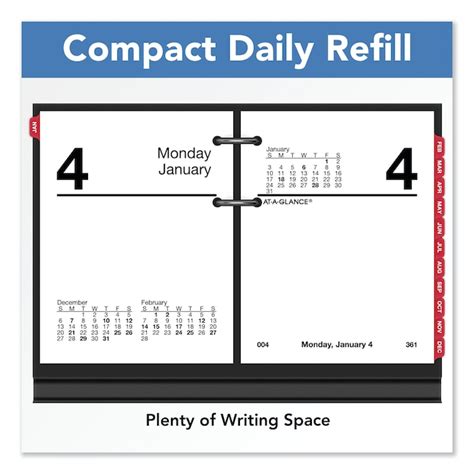 AT-A-GLANCE Compact Desk Calendar Refill, 3 x 3.75, White-Sheet, 2023 ...