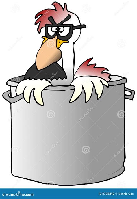 Funny Chicken In A Soup Pot Stock Illustration Illustration Of Nose