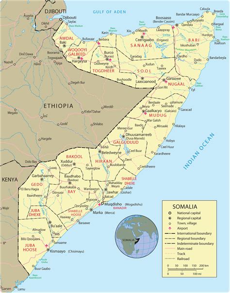 Map of Somalia - Mogadishu - Travel Africa 