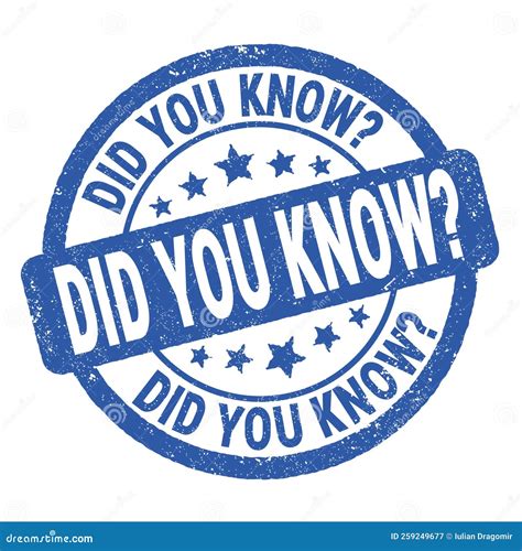 DID YOU KNOW? Text Written on Blue Round Stamp Sign Stock Image - Image