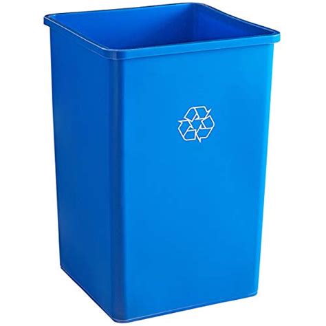 Buy 140 Qt 35 Gallon 132 Liters Blue Square Recycle Bin With Swing