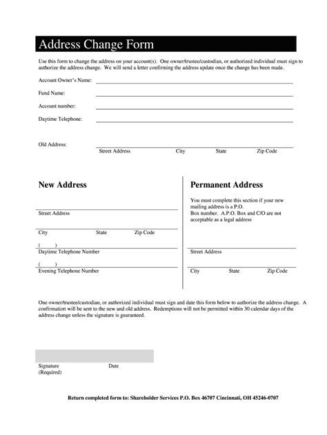 Fillable Online Address Change Form Bbpvfundscomb Fax Email Print