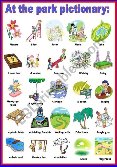 At The Park Pictionary ESL Worksheet By Ben 10 Park Pictionary