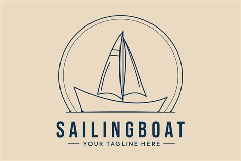 Sailing Ship Line Art Logo Minimalist Graphic by RAY N RAC · Creative Fabrica