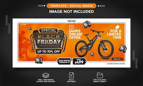 Banner De M Dia Social Especial Black Friday De Bicicleta At