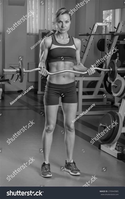 Sexy Blonde Doing Fitness Gym Female Stock Photo Shutterstock