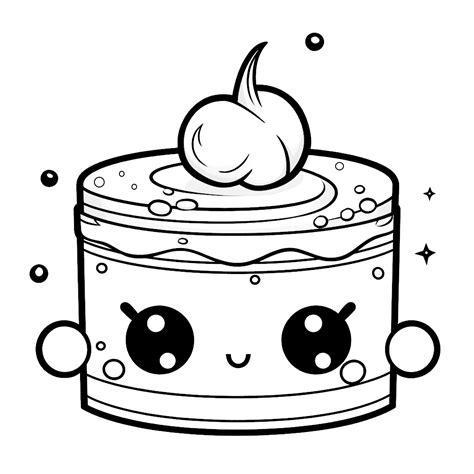 Kawaii Torte Ausmalbild Kostenlos Herunterladen