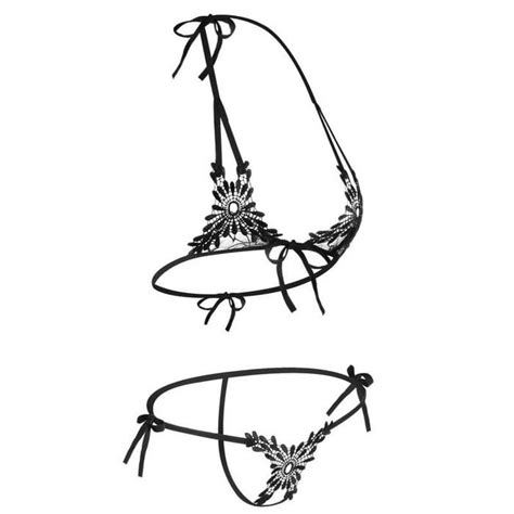 HITAM Sexy LINGERIE SET Women BRA Pants G STRING BIKINI BRA B09 Black Shopee Philippines