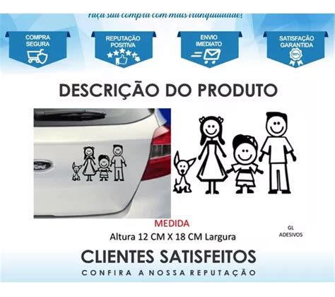 Adesivo Familia Feliz Para Carros Moto Família Pai Mãe Filho Mebuscar