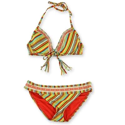Lucky Brand Womens Striped Crochet Hipster 2 Piece Bikini Target