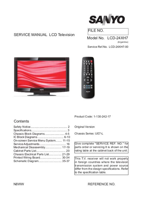 sanyo lcd xh schematic