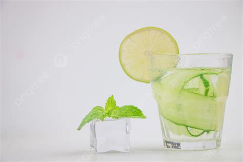 Background Foto Minuman Es Musim Panas Latar Belakang Lemon Hijau Es