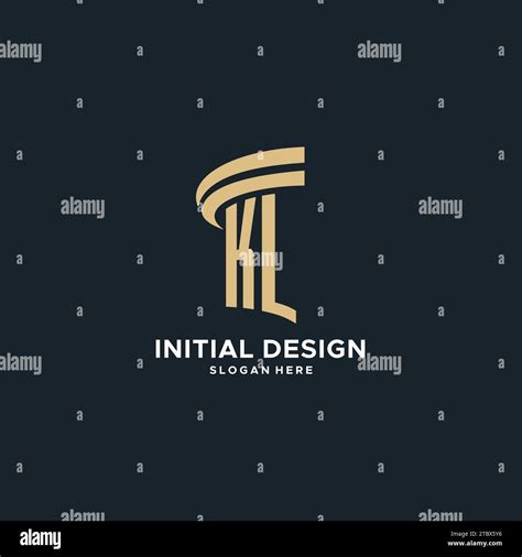 kl monogram  pillar icon design luxury  modern legal logo