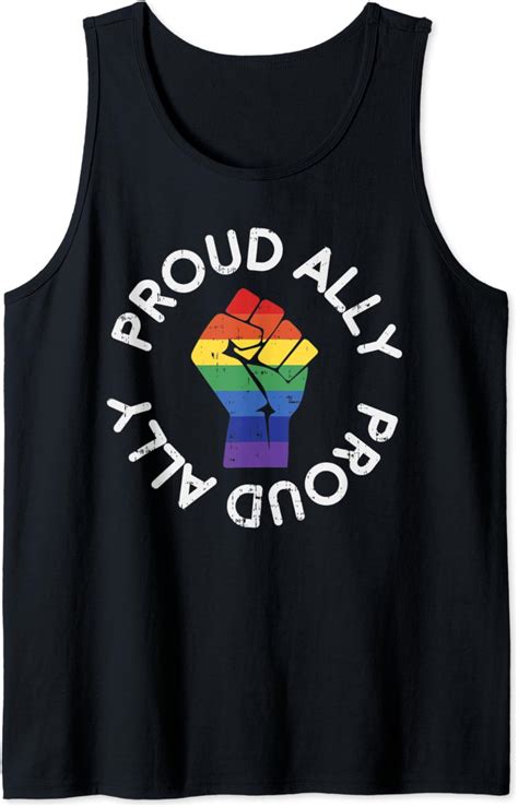 Amazon Proud Ally Gay Pride Lgbt Support Cisgender Protest Equality Tank Top Clothing
