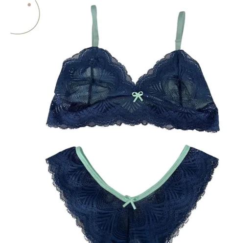 Kit Conjunto De Lingerie Sutiã Sem Bojo E Calcinha Renda Parcelamento sem juros