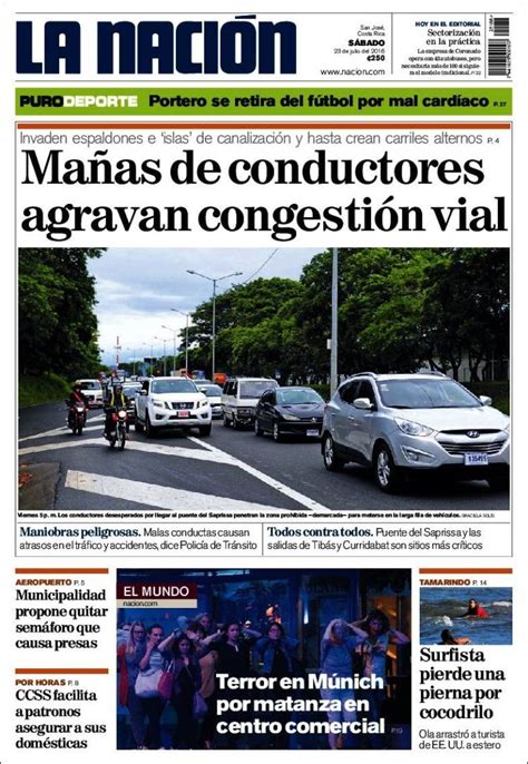 Periódico La Nación Costa Rica Costa Rica Periódicos De Costa Rica Edición De Sábado 23