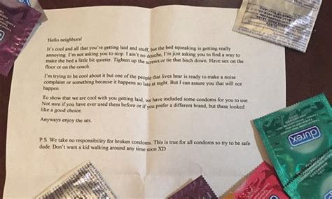 Neighbor Posts Letter To Man Who Keeps Him Up At Night By Having Noisy Sex Daily Mail Online