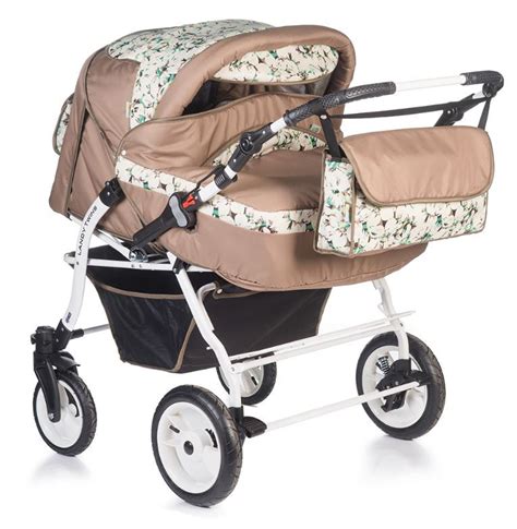 Детская коляска-трансформер для двойни BabyHit Lendy Twins коричневый BEIGE
