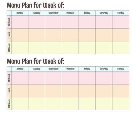 7 Best Images Of Printable Blank Lunch Menus School Lunch Menu