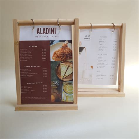 jual stand menu  kayu gantungan menu shopee indonesia