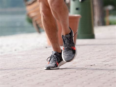 Naked Male Legs In Sports Running Sneakers Run Stock Image Image Of Health Effort