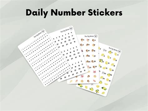 Calendar Number Stickers for Planner and Journal Spreads - Etsy