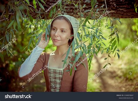 Cute Medieval Girl Scottish Dress 18th Stock Photo 2190870647